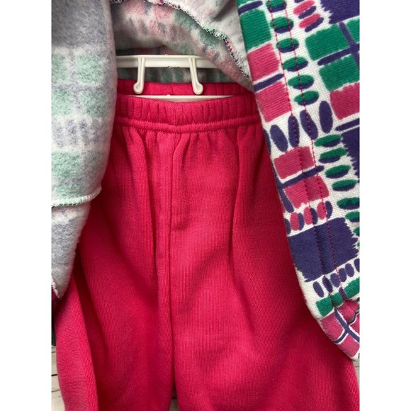 Celebrity Kids Multicolor Top Pink Bottoms Patch On Sleeves 12 Months 2 Piece Se - Picture 6 of 10